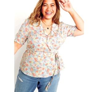 Floral Wrap Top